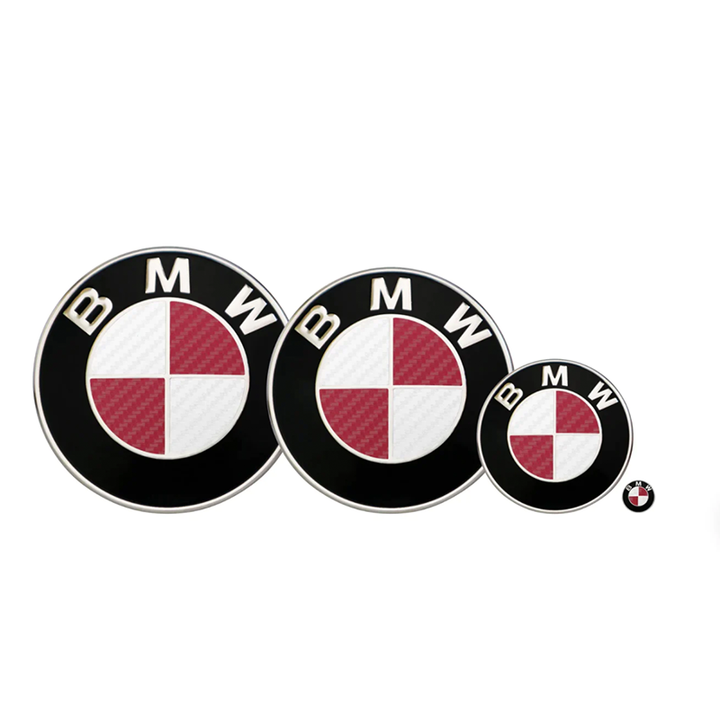 BMW Badge Decals Carbon Fiber Print (Multi-Colors)
