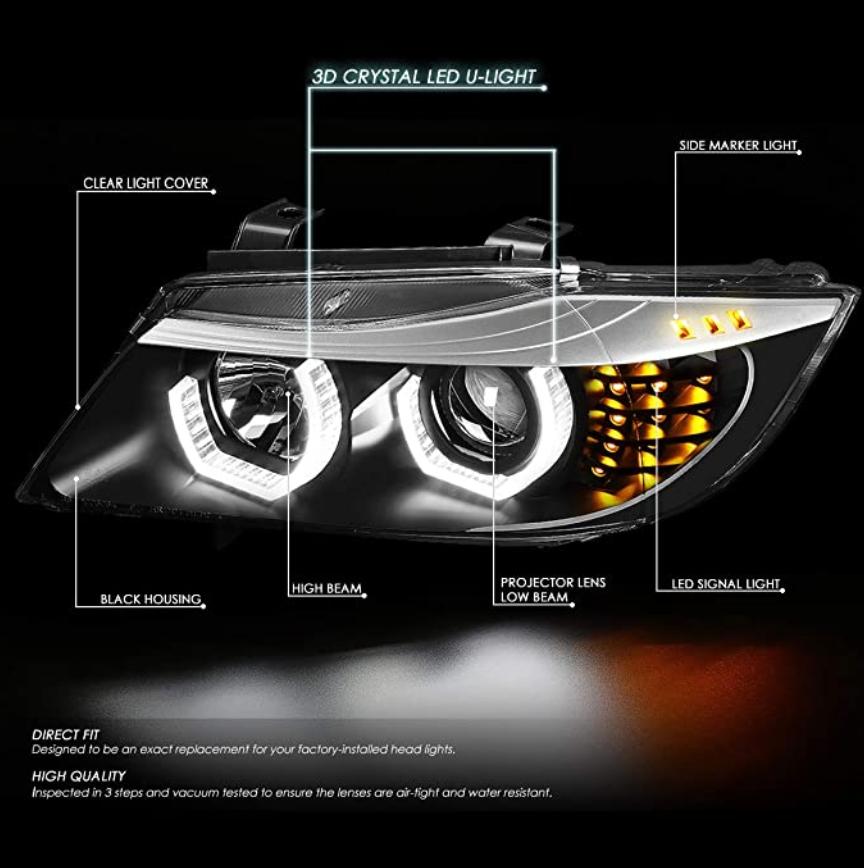 3D Halo LED Crystal Headlights - BMW E90