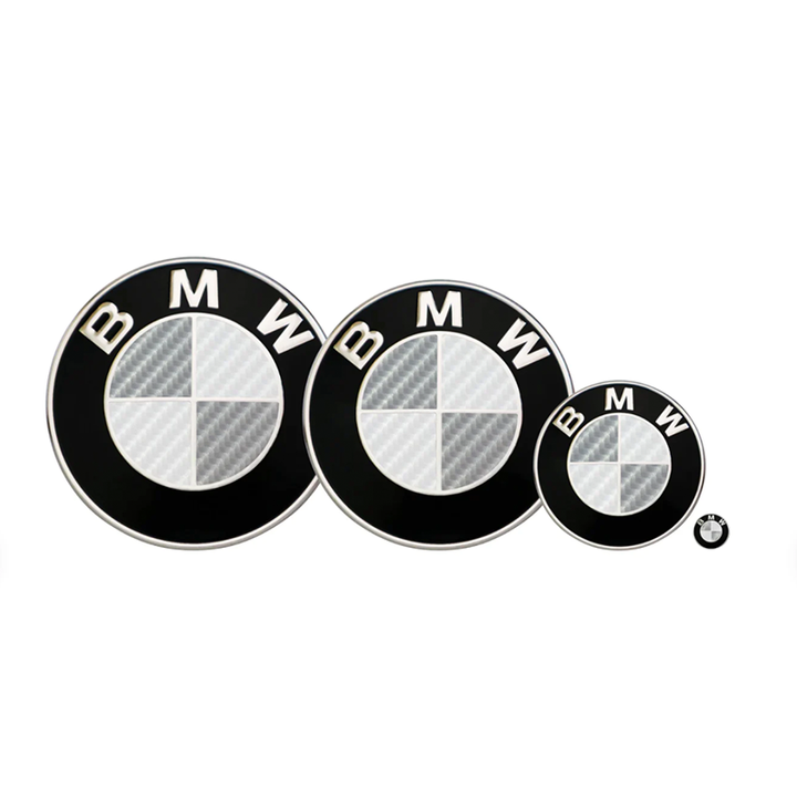 BMW Badge Decals Carbon Fiber Print (Multi-Colors)